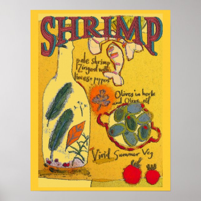 Shrimp Cooking Abstract Poster (Front)