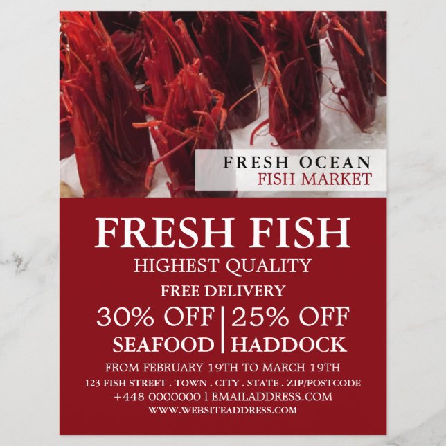 Shrimp Display, Fishmonger/Wife, Fish Market Flyer (Front)