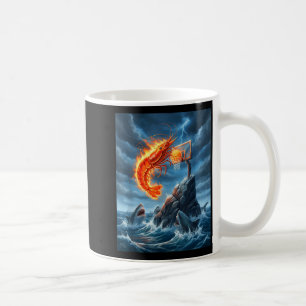 Shrimp Dunking On Shark Funny Fishing Meme Basketb Coffee Mug
