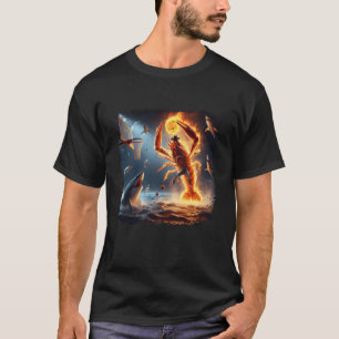 Shrimp Dunking on Shark Funny Fishing Meme Basketb T-Shirt