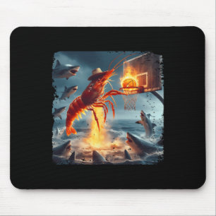 Shrimp Dunking On Shark Funny Fishing Meme Sketll  Mouse Pad