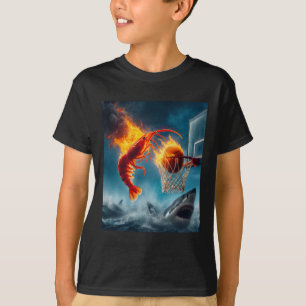 Shrimp Dunking On Shark Funny Fishing Meme  T-Shirt