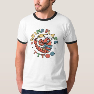 👕🍤Shrimp Flash Tattoo Men's Ringer T-Shirt 