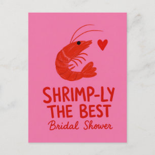 Shrimp Funny Pink  Pun Bachelorette Party Postcard