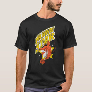 Shrimp Funny Prawn Star Retro Shellfish and Seafoo T-Shirt