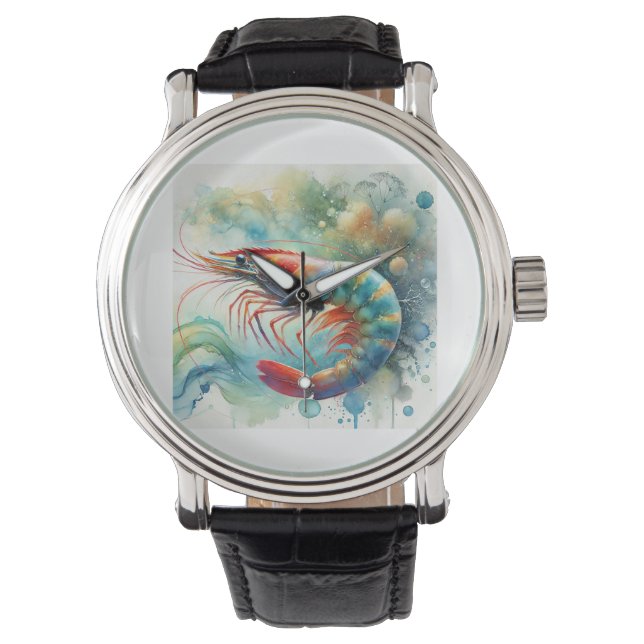 Shrimp in light 040924AREF128 - Watercolor Watch (Front)