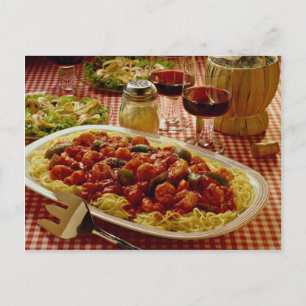 Shrimp marinara dinner postcard