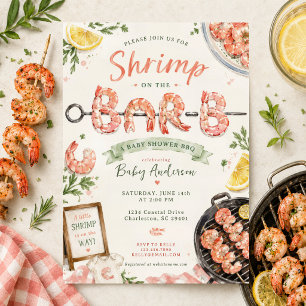 Shrimp on the Bar-B Baby Shower BBQ Invitation