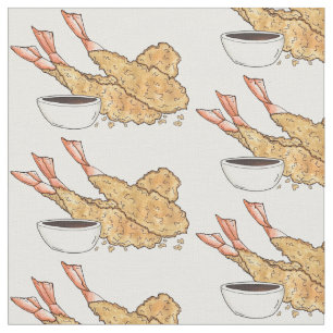Shrimp Prawn Ebi Tempura Japanese Cuisine Food Fabric