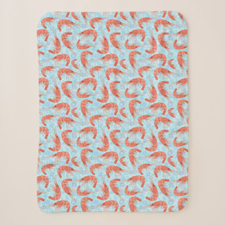 Shrimp Prawns Coral Ocean Bubbles Nautical Sea V2 Sherpa Blanket