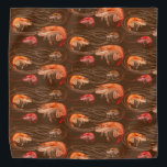 Shrimp Prawns Sea Life Pattern Brown Bandanna<br><div class="desc">Shrimp with long antennae patterned bandanna in brown colour.  Perfect for summer by the sea,  wear this sea life print on the head or wrapped around a dog's neck.</div>