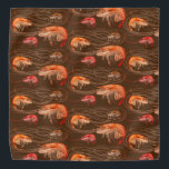 Shrimp Prawns Sea Life Pattern Brown Bandanna<br><div class="desc">Shrimp with long antennae patterned bandanna in brown colour.  Perfect for summer by the sea,  wear this sea life print on the head or wrapped around a dog's neck.</div>