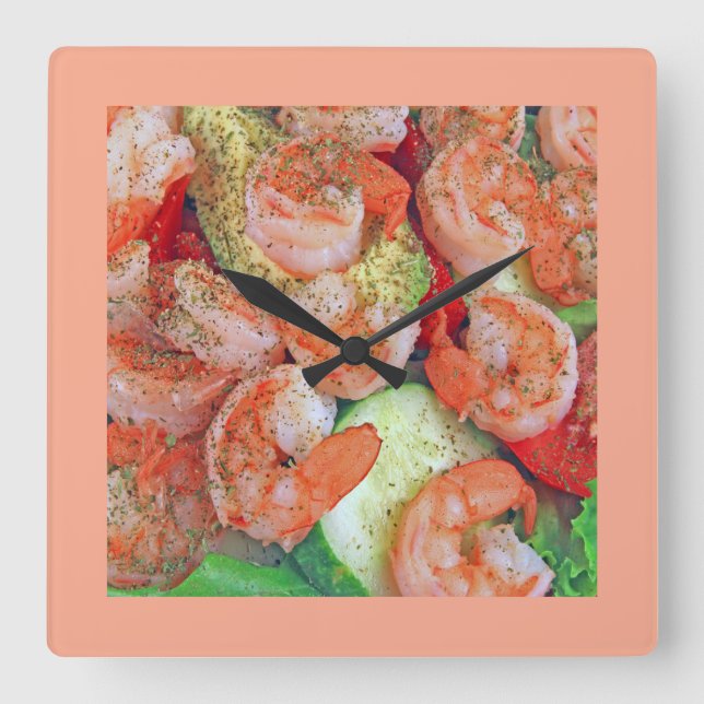 Shrimp Salad  Square Wall Clock (Front)