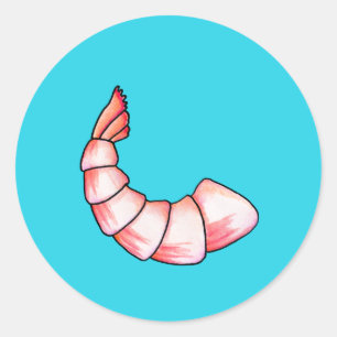 Shrimp tail classic round sticker