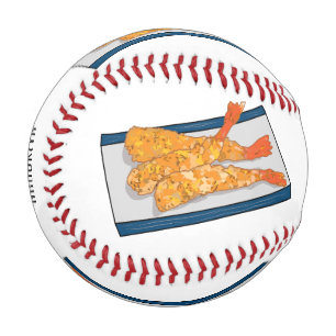Shrimp tempura cartoon illustration baseball