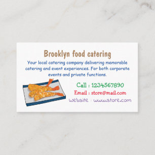 Shrimp tempura cartoon illustration business card
