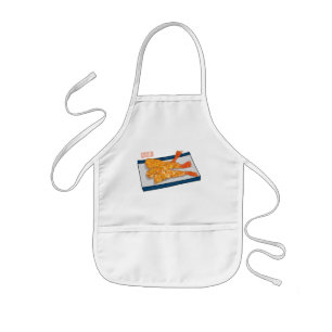 Shrimp tempura cartoon illustration kids apron