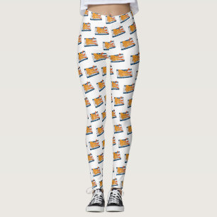 Shrimp tempura cartoon illustration leggings