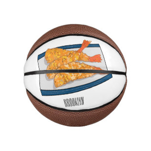 Shrimp tempura cartoon illustration mini basketball