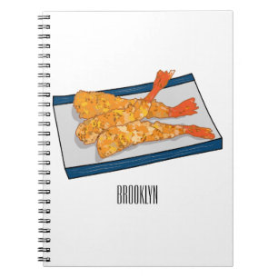 Shrimp tempura cartoon illustration notebook