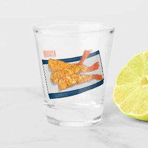 Shrimp tempura cartoon illustration shot glass