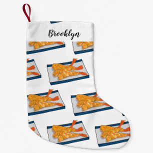 Shrimp tempura cartoon illustration small christmas stocking
