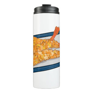 Shrimp tempura cartoon illustration thermal tumbler