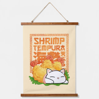Shrimp Tempura Cat Hanging Tapestry