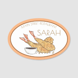 Shrimp Tempura Japanese Restaurant Food Name Tag