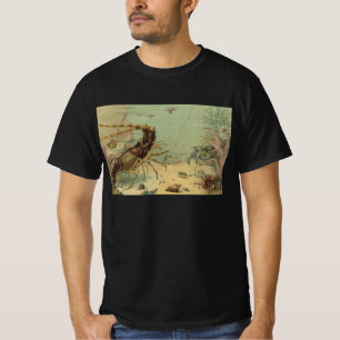 Shrimp, Underwater Sea Life, Vintage Ocean Animals T-Shirt