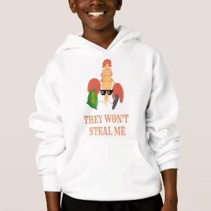 shrimp with gun and money say: they won't steal me