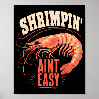 Shrimping fisherman coastal shrimp fishing  poster