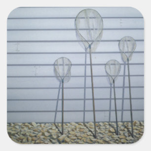 Shrimping Nets Square Sticker