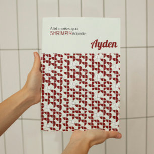 SHRIMPLY Adorable Retro Red White Nursery Custom Poster