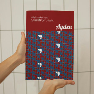 SHRIMPLY Funtastic Retro Blue Red Nursery Custom Poster