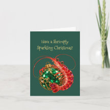Shrimply Sparkling Christmas Shrimp Holiday Card