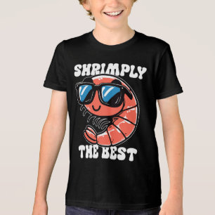 Shrimply The Best Shrimp Pun Funny Tri-Blend Shirt
