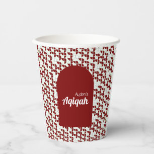 SHRIMPLY White Red Aqiqah Baby Shower Paper Cups