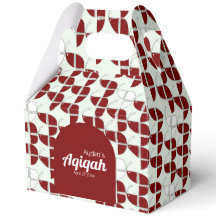 SHRIMPLY White Red Pattern, Aqiqah Baby Shower