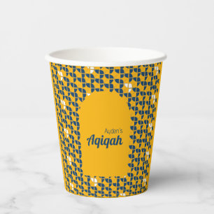 SHRIMPLY Yellow Blue Aqiqah Baby Shower Paper Cups