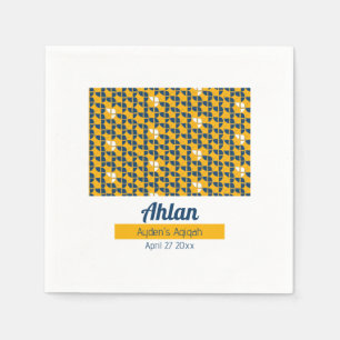 SHRIMPLY Yellow Blue Pattern, Aqiqah Baby Shower Napkin