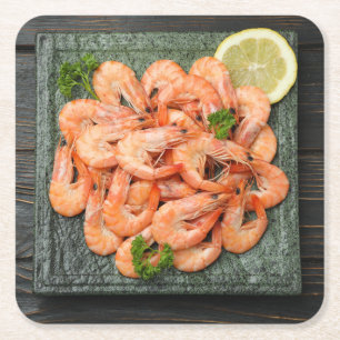 Shrimps Square Paper Coaster