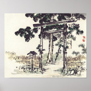 Shrine gate by Kōno Bairei Poster