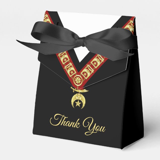 Shriner Jewel Collar Tux Template Party Thank You Favour Box (Front Side)