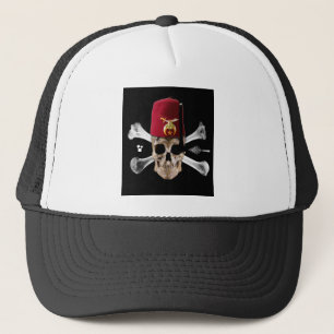 Shriner Masonic  Skull and Bones with Fez Trucker Hat