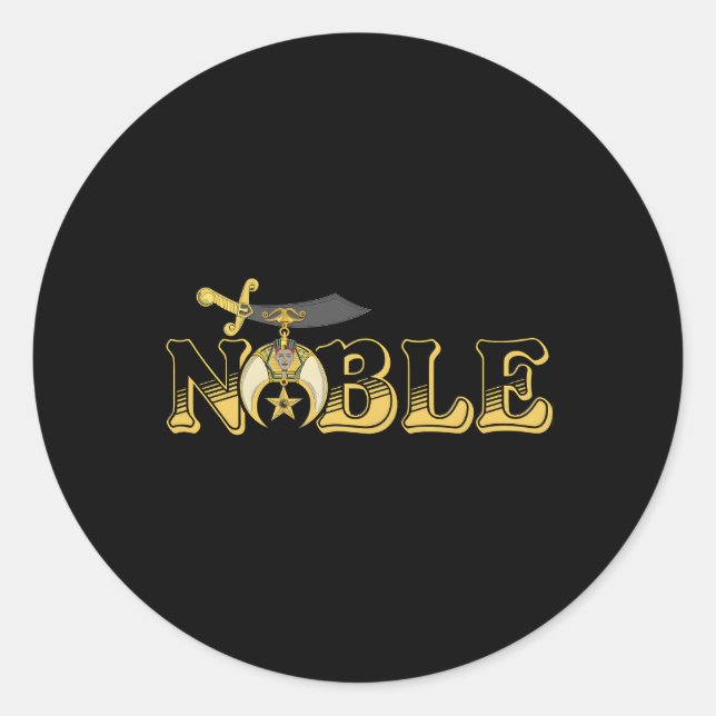 Shriner Noble Classic Round Sticker (Front)