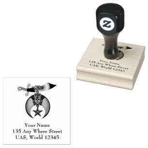 Shriners Personalised Rubber Stamp