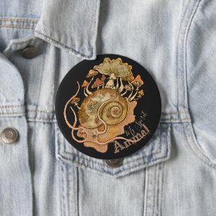 Shroom Snail Spirit Animal 10 Cm Round Badge