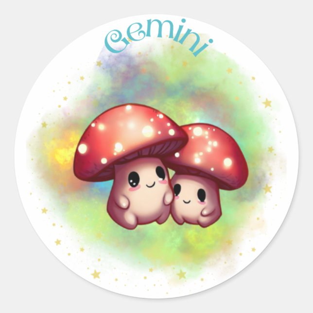 Shroomoscope Gemini Sticker (Front)