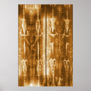 Shroud of Turin Jesus Image Front & Back Poster